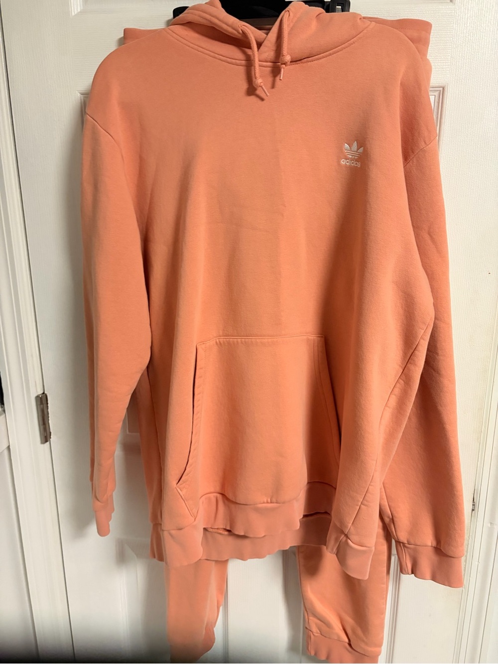 Adidas Men's Peach/Coral Trefoil Hoodie & Pants Set